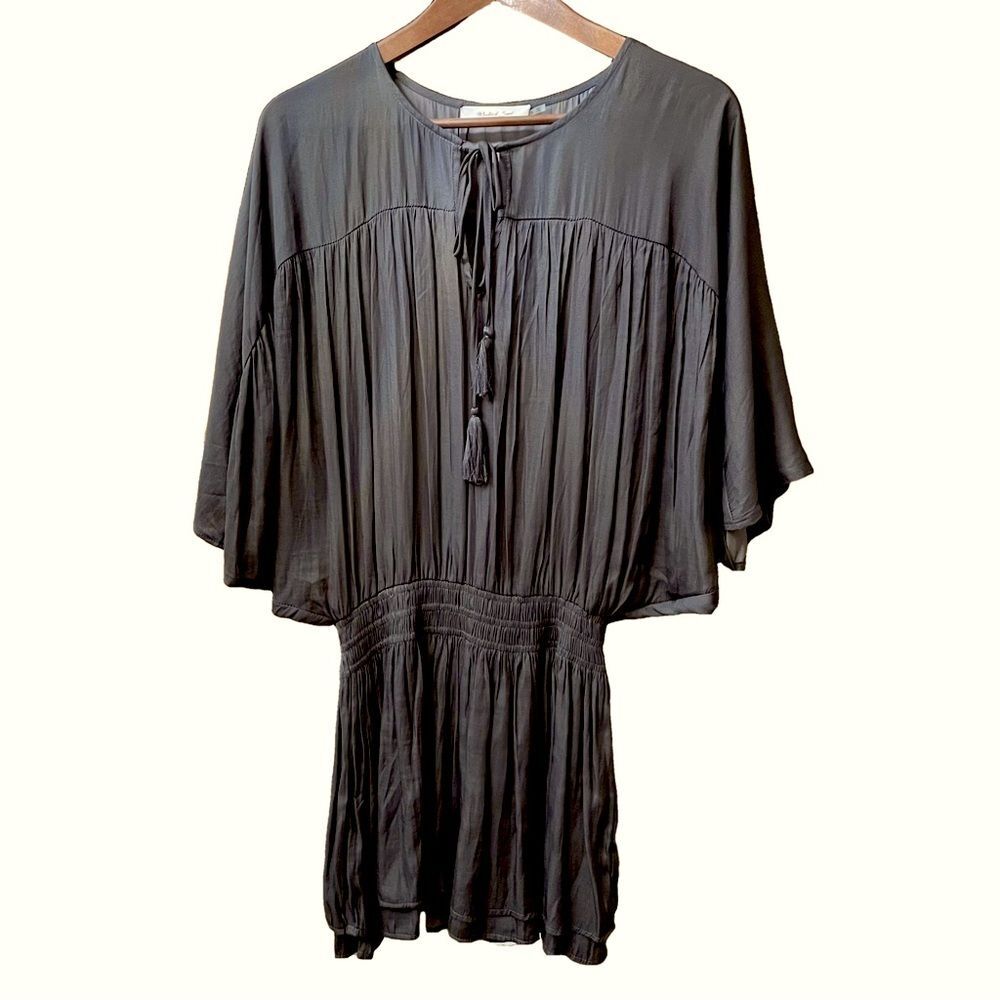 Mustard Seed Tunic Dolman Sleeve Dark Gray Elastic Waist Women’s Size Small